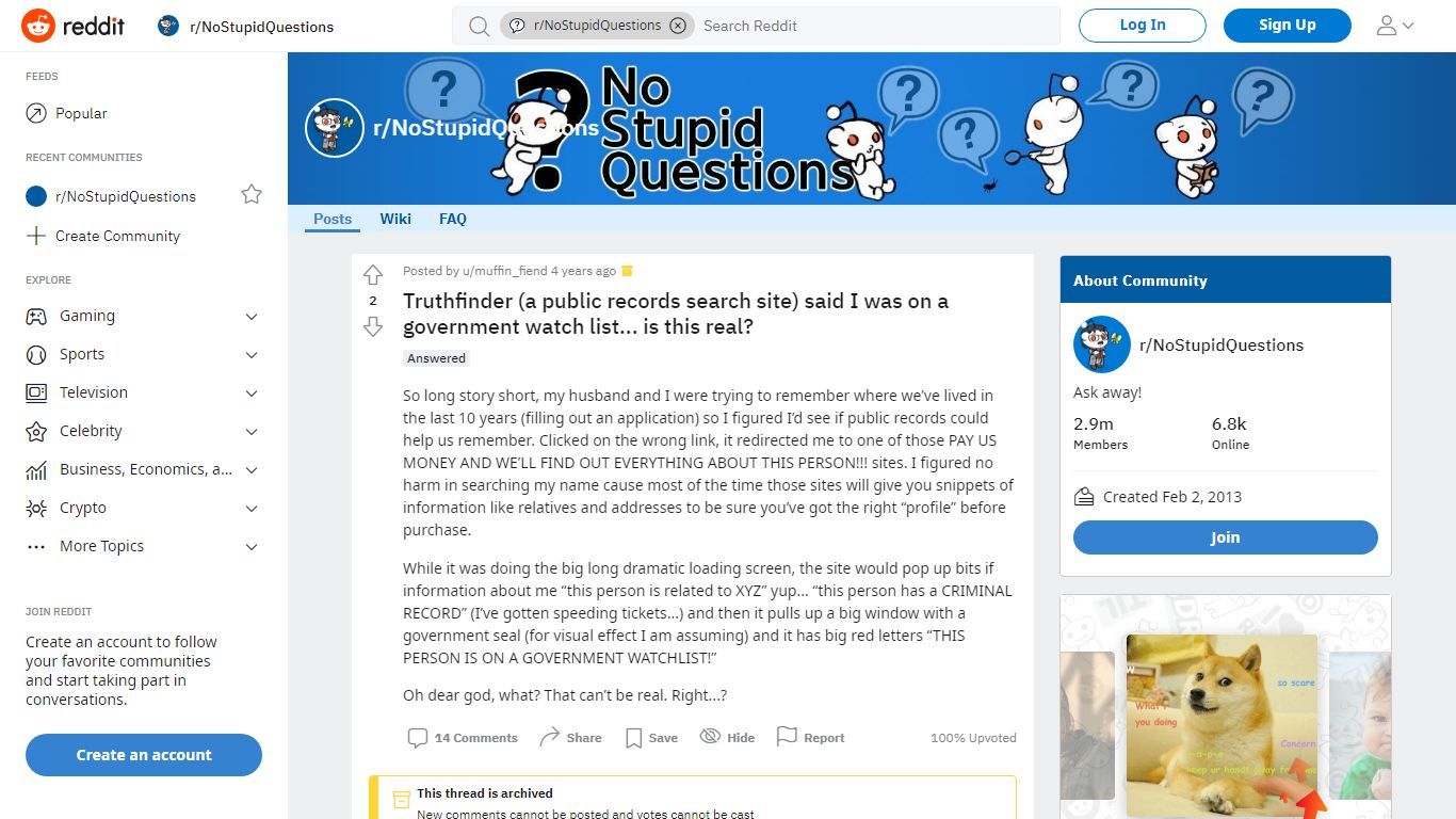 Truthfinder (a public records search site) said I was on a ... - reddit